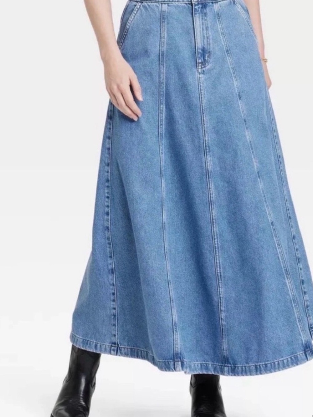Universal Thread Medium Wash Denim Maxi Skirt